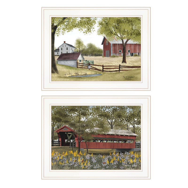 «The Spring House 2», ensemble d'art mural encadré, Blanc
