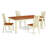 5 Piece Dinette Set for 4 Includes a Rectangle Dining Room Table with Butterfly Leaf and 4 Kitchen Dining Chairs, Buttermilk & Cherry-380509898