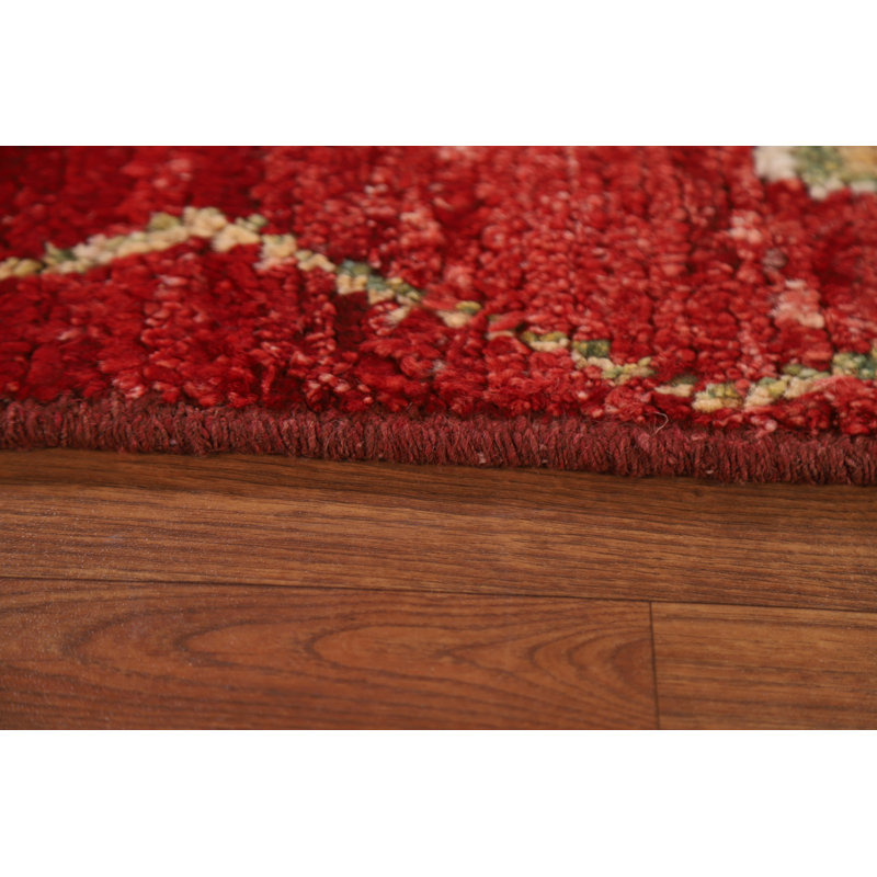 Tapis marocain rouge noué à la main 7 x 10