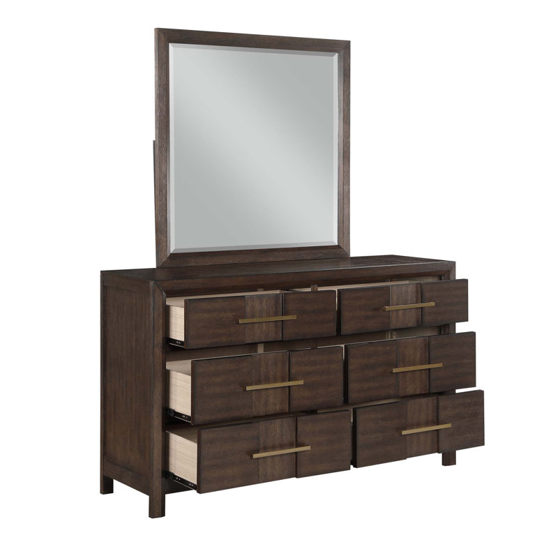 Commode 6 tiroirs de style moderne en bois