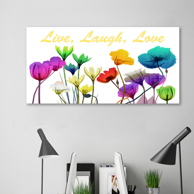 Live Laugh Love - Wrapped Canvas Print, 30 cm H x 61 cm W