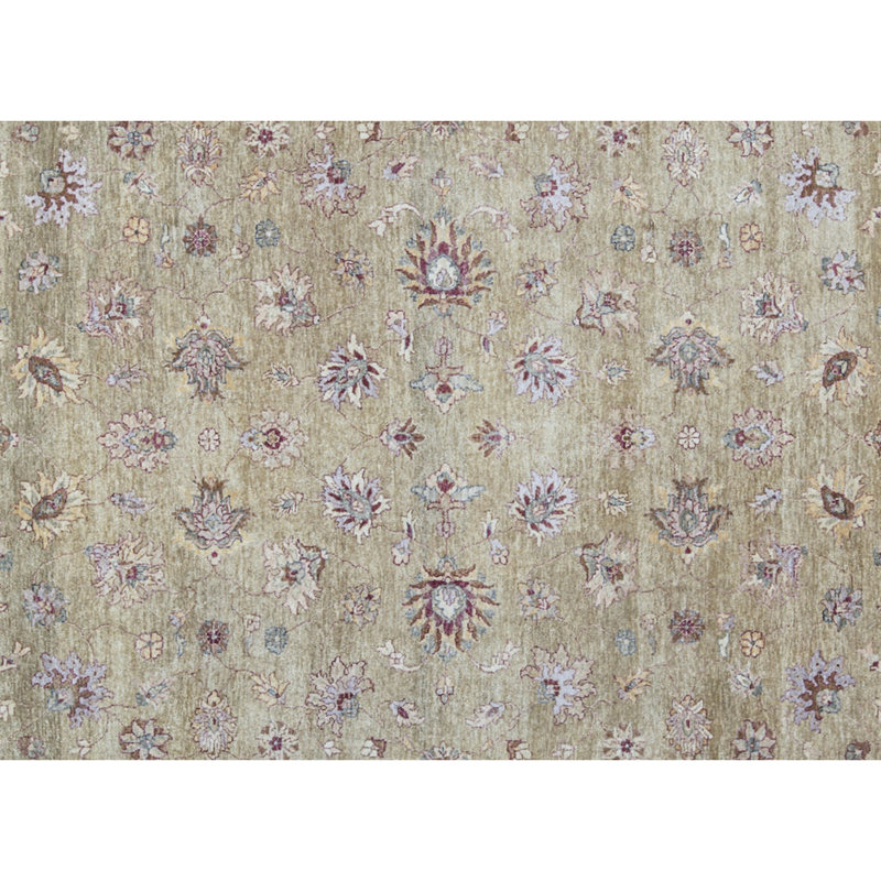 Hand-Knotted High-Quality Gold and Cream Area Rug