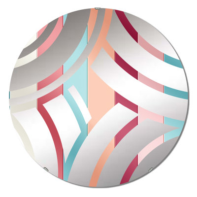 Vibrant Pink Striped Harmony Pattern - Centre Wave Decorative Mirror