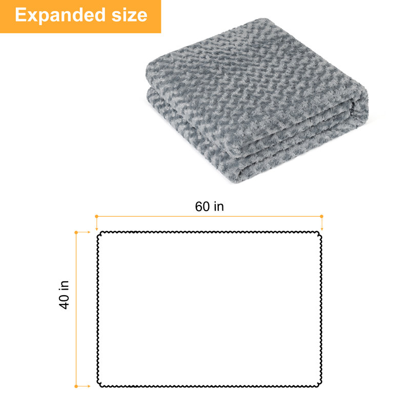  Jeté lesté en fausse fourrure, L 15 po x L 15 po, gris