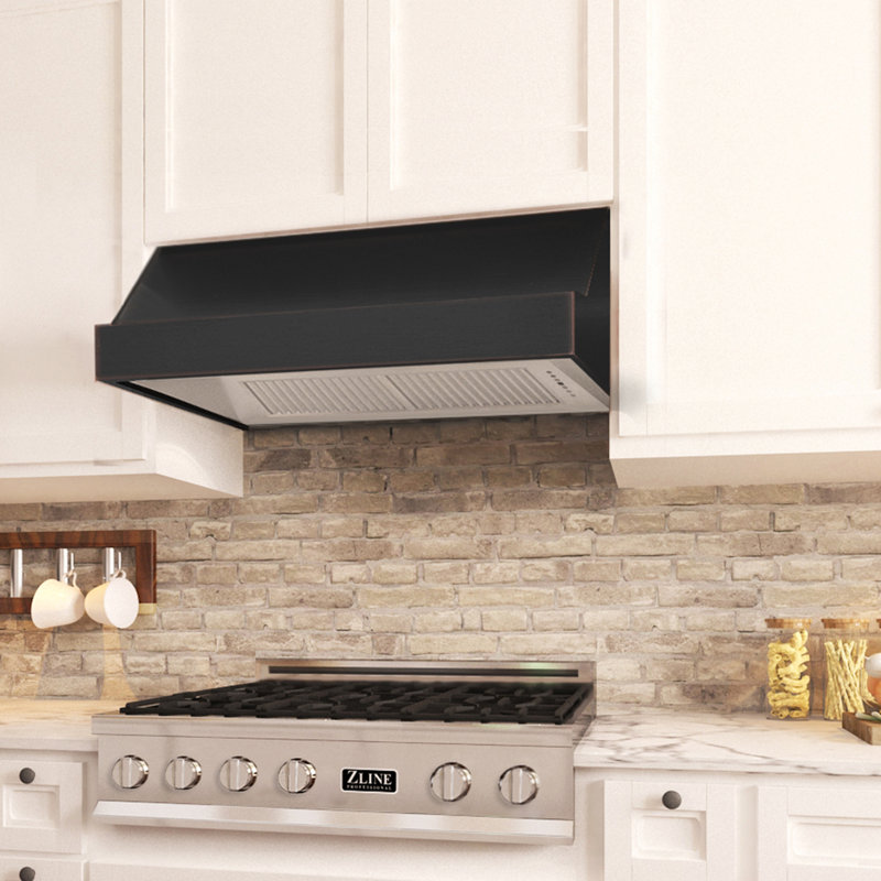ZLINE 30" Fingerprint Resistant Stainless Steel Convertible Vent Under Cabinet Range Hood (8685S-30), Oil Rubbed Bronze, 36"