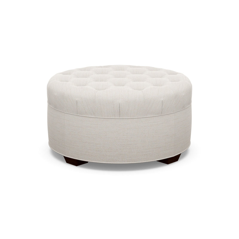Round Tufted Ottoman, 3906-99, Walnut