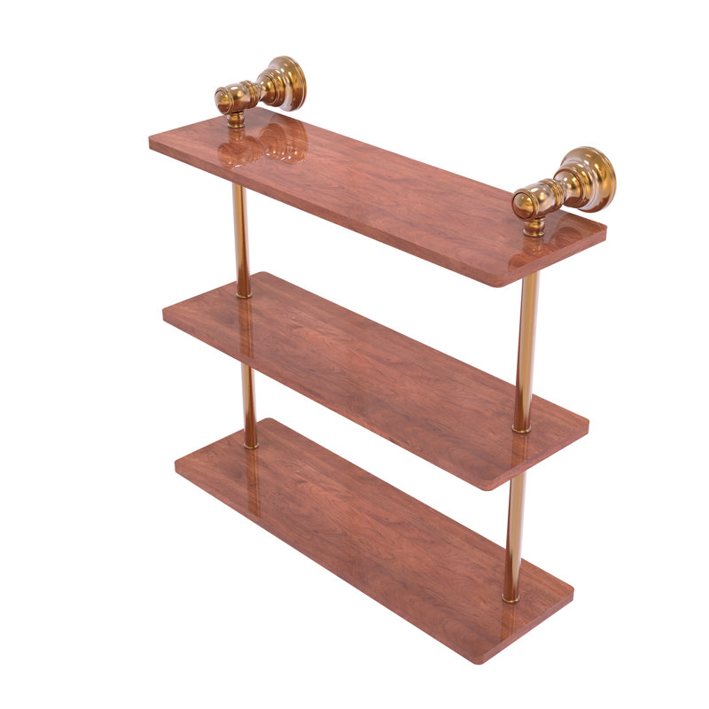 Étagère murale en bois triple Freyja, H 16 po x l 16 po x P 5,54 po, Bronze brossé