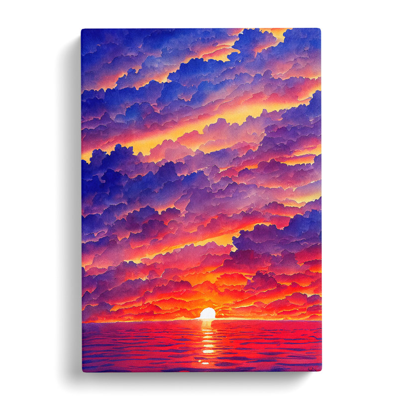 An Artistic Ocean Sunset - Wrapped Canvas, 50cm H x 35cm W x 3cm D