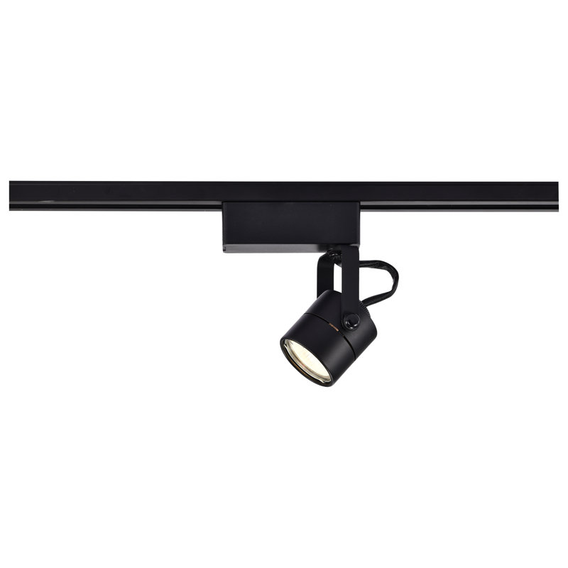 Compact Black Metal Adjustable Track Lighting Head