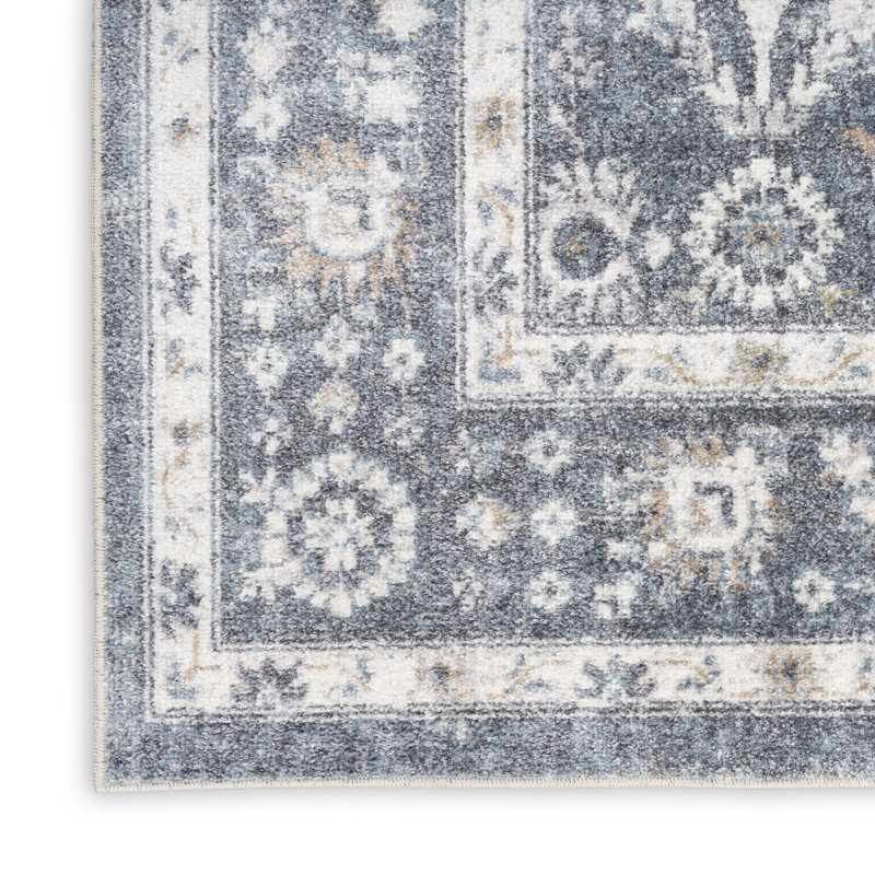 Tapis bleu foncé Nourison Astra, Rectangle 4 pi x 6 pi