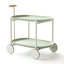 Chariot de rangement Moon pour espace de vie principal, chariot mobile nordique avec conception à deux couches, structure en T, style Artsy, ABS et acier q235