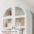 71" Wood Arched Bookcase Cabinet with Doors & Drawers, Large Farmhouse Bookshelf for Living Room & Office, Retro Gray-1514182625