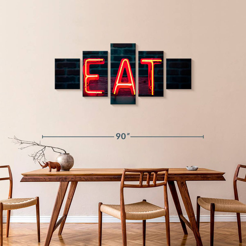 Plaque murale Eat Neon, H 34 po x l 74 po