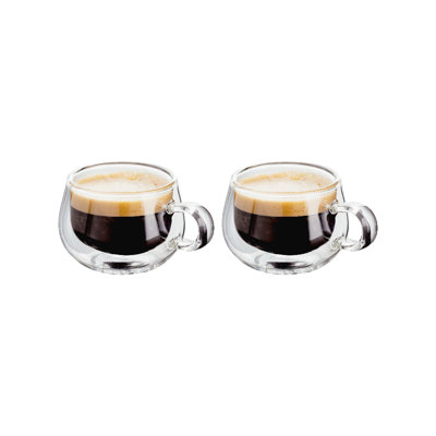 Judge, Duo - Double Walled Glass Espresso Cups with Handle