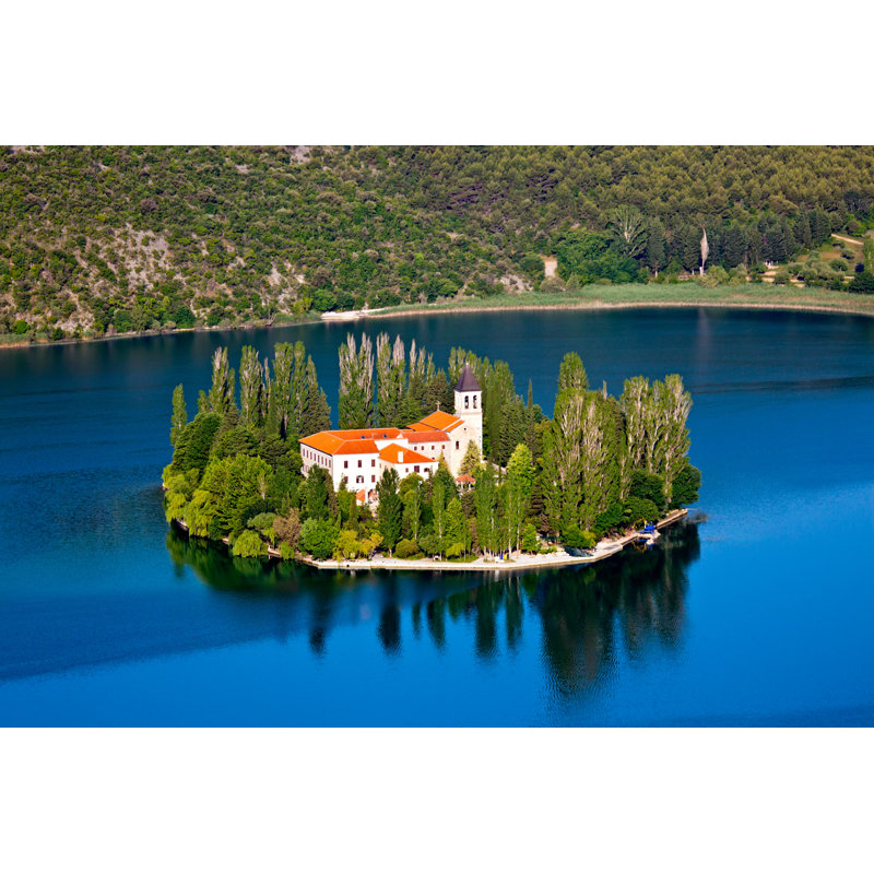 Visovac Christian Monastery, Croatia by Jasminam - Wrapped Canvas Print, 51cm H x 76cm W