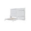 Grand lit escamotable mural avec placard, blanc