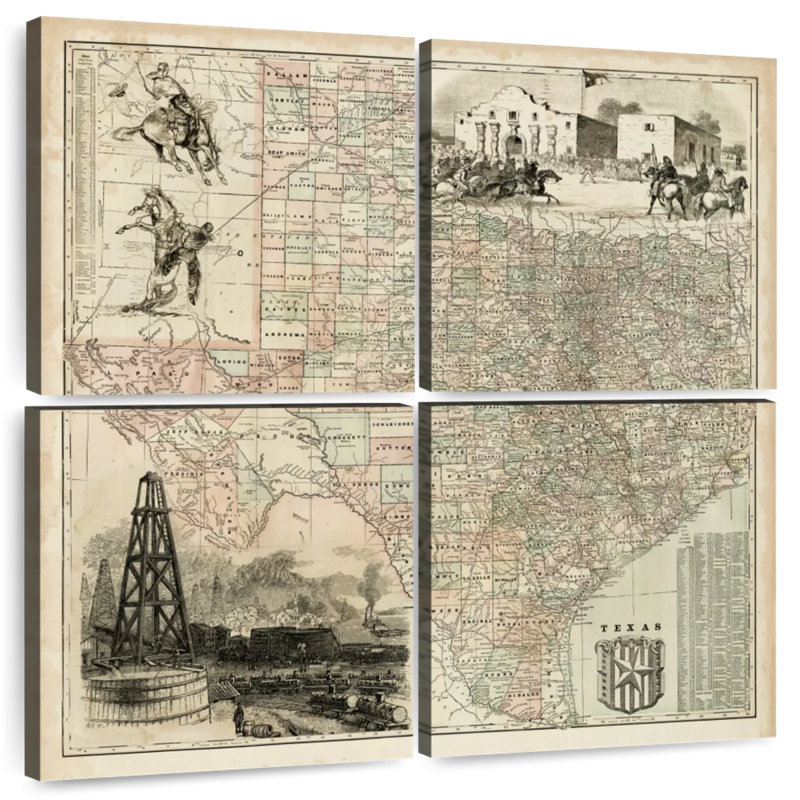Aliaz Map Of Texas, 18" H x 18" W