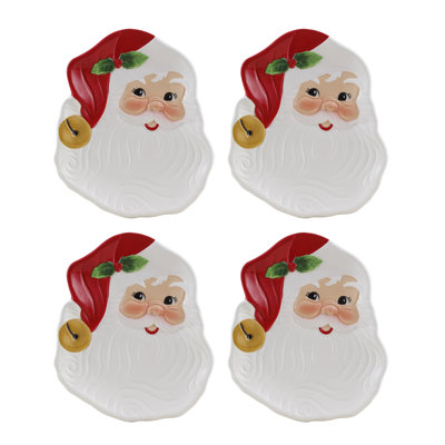 6 in. Ceramic Plate Set - Santa