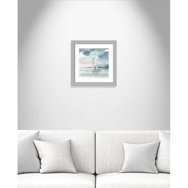Avnoor «Subtle Mist I», reproduction de peinture à l'aquarelle encadrée, H 18,5 po x l 18,5 po x P 1,25 po, Argent brossé