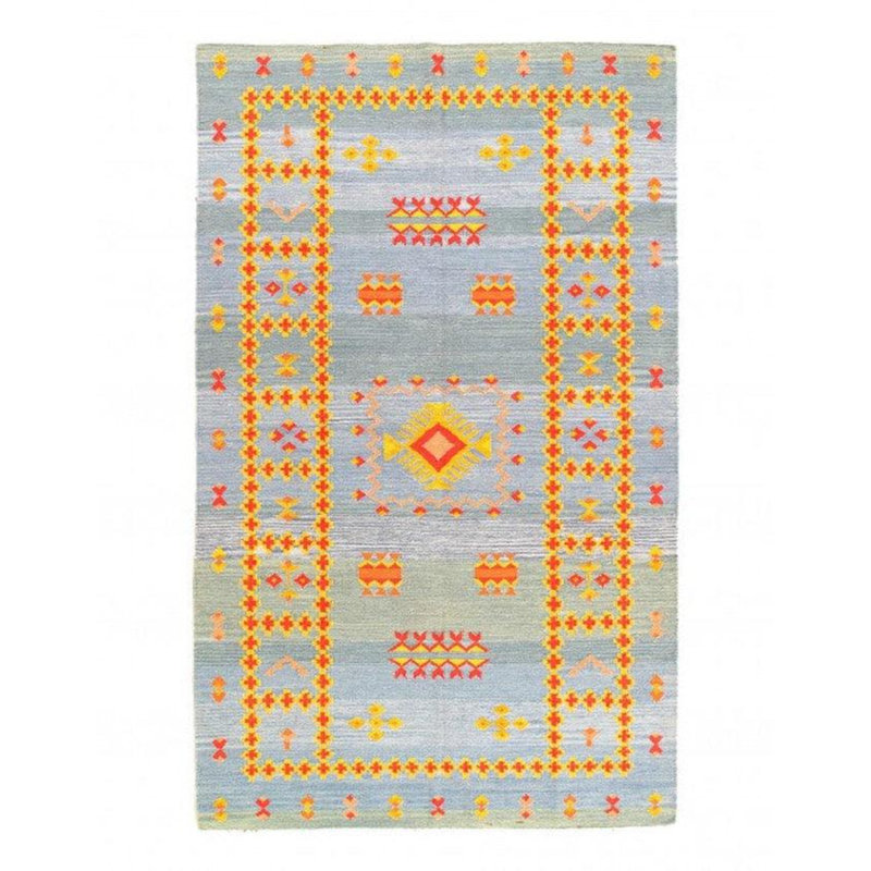 Tapis unique bleu 5 pi x 8 pi Bovina