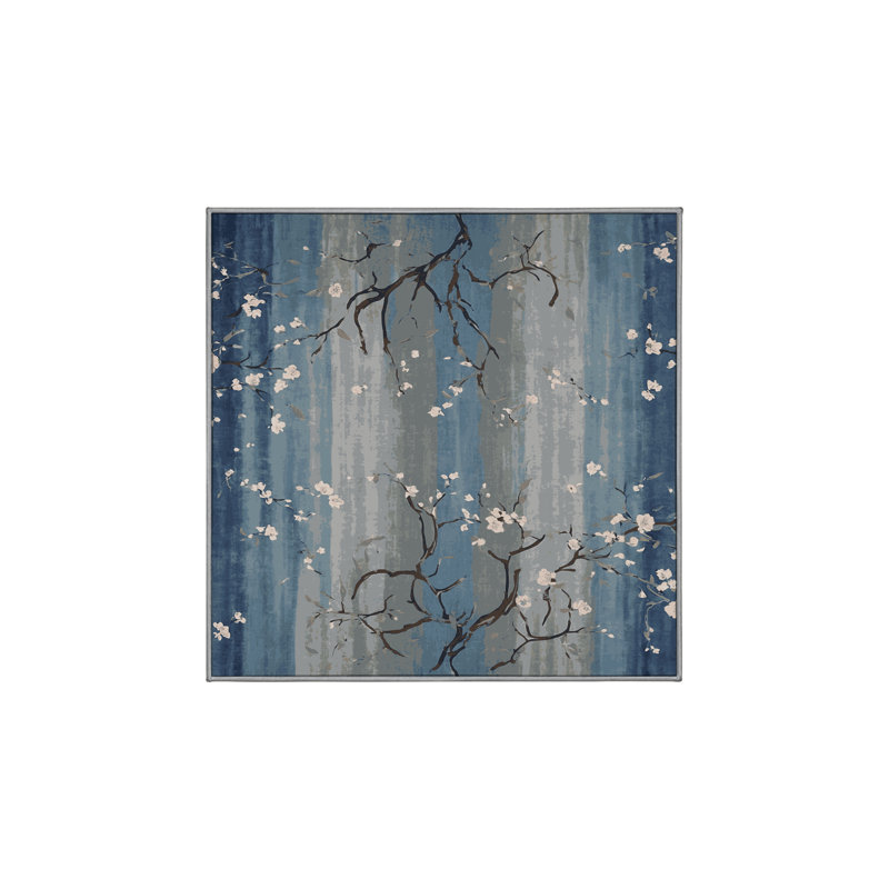 Tapis gris lavable à la machine, Carré 4 pi