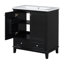Meuble-lavabo 30 po avec lavabo, armoire multifonctionnelle avec portes et tiroir, cadre solide et panneau de fibres à densité moyenne, noir-118004384