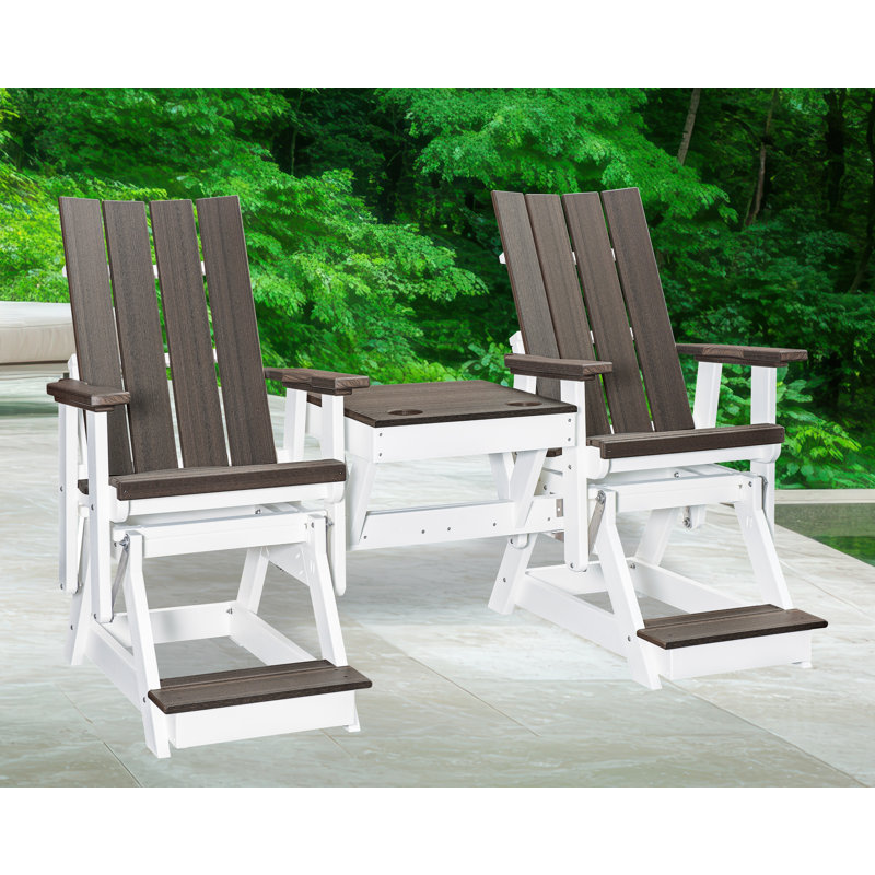 Fauteuil oscillant Brandon, Gris / blanc