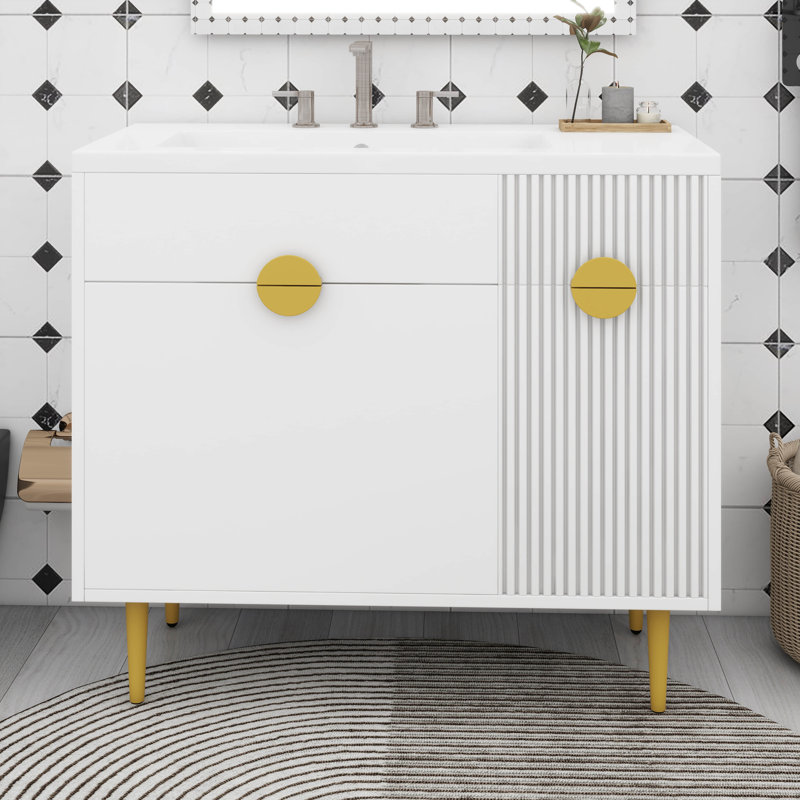 Meuble-lavabo blanc 36 po avec lavabo 36 po.