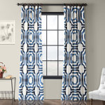 Magari Geometric Printed Cotton Room Darkening Single Curtain Panel