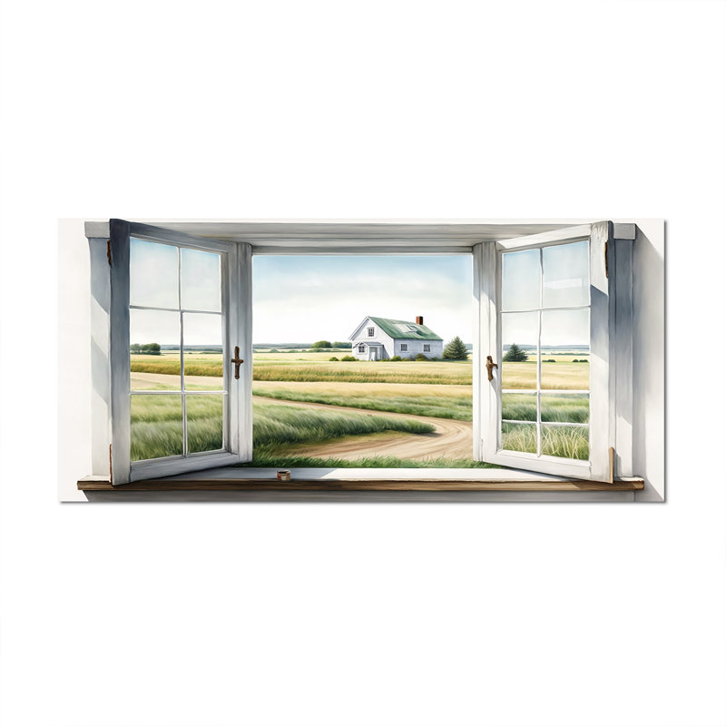 «Window to Landscape Views II», reproduction sur toile, Toile tendue, H 28 po x l 60 po x P 1,5 po