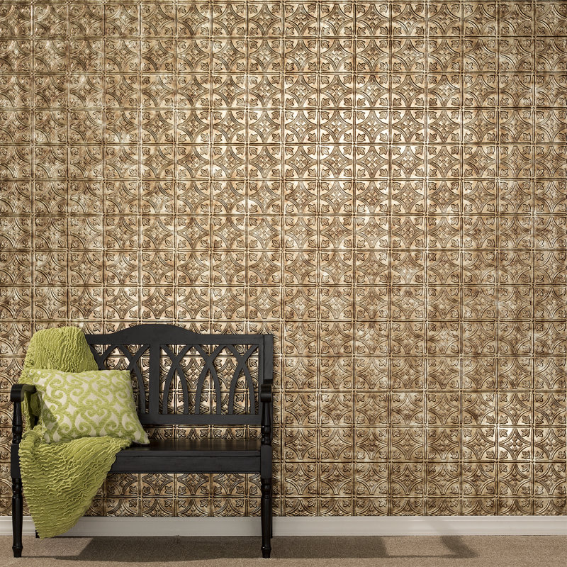Panneau mural décoratif en vinyle style traditionnel 4 pi x 8 pi FASÄDE, Bronze Bermudes