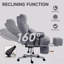 Overstuffed Office Chair With Lumbar Support, Grey