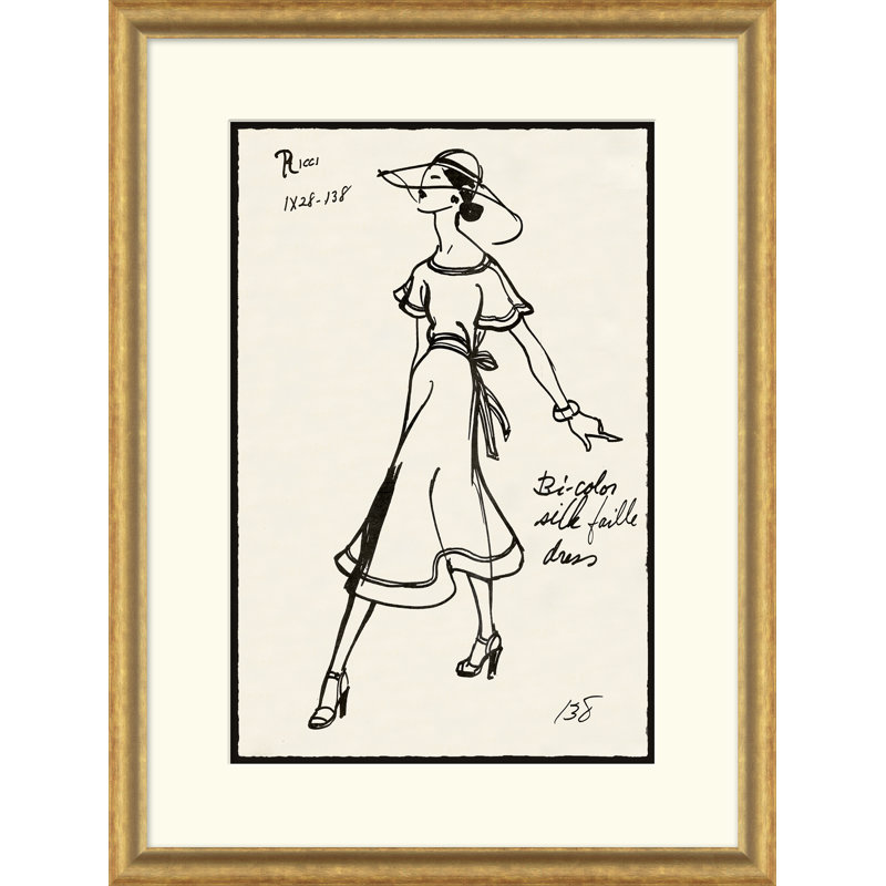 Vintage Fashion Sketches Print by Esther Larson