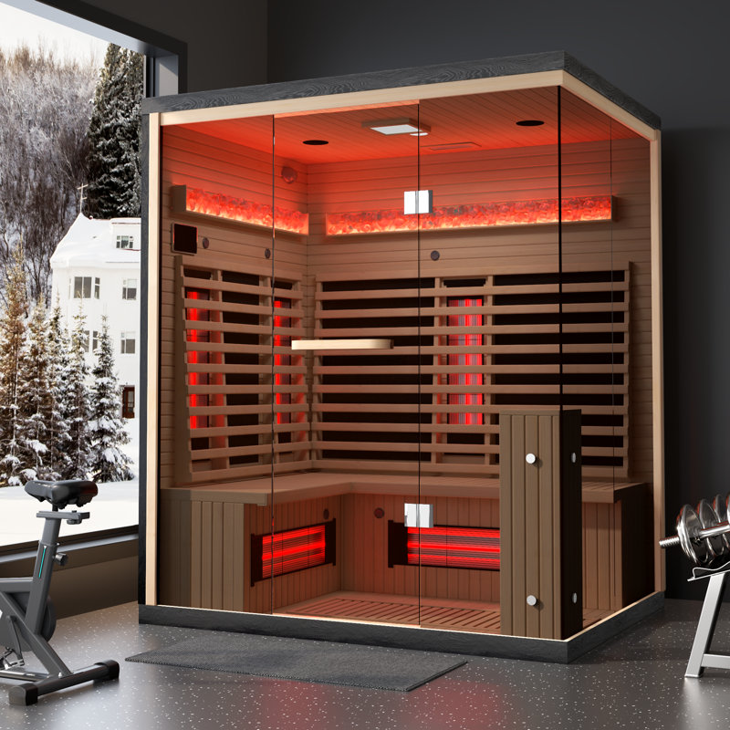 Erommy 3-4 Person Indoor Bluetooth Compatible Far Infrared Sauna In Hemlock