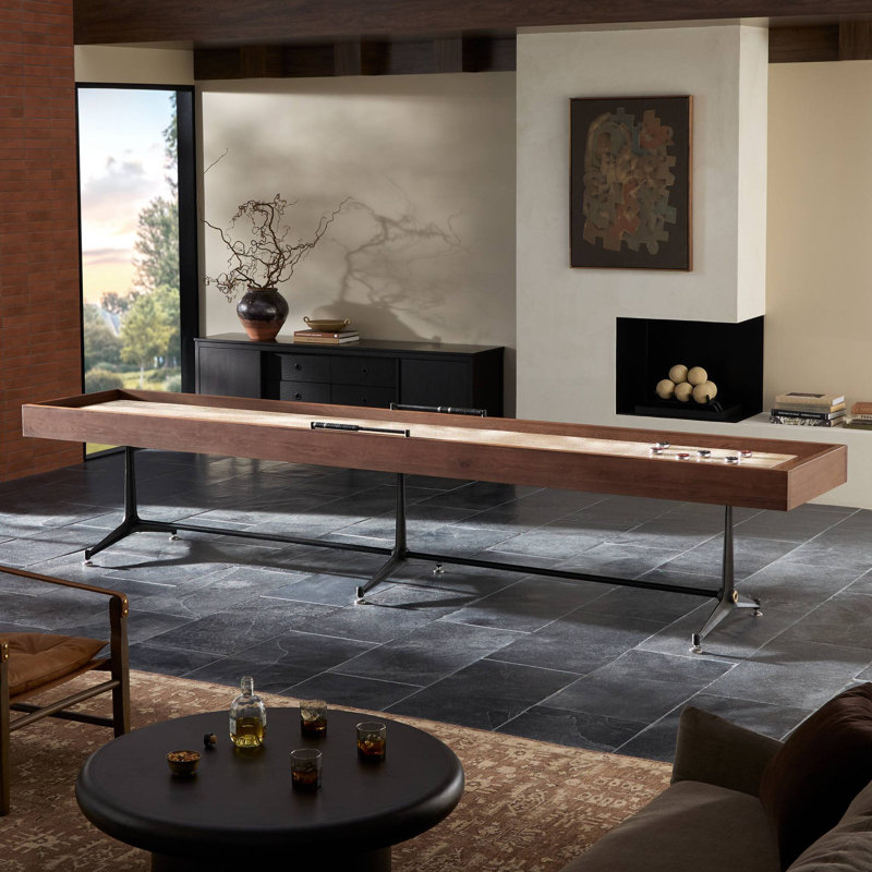Small Shuffleboard Table-Ebonized Oak, 13ft, Ebonized Oak
