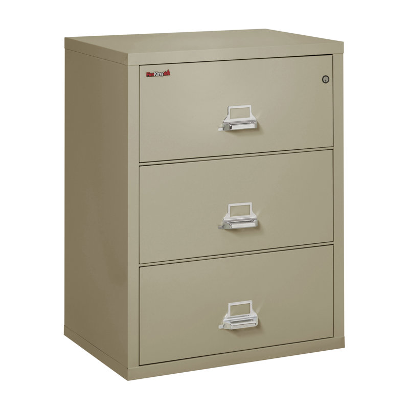 Fireproof 3 - Drawer File Cabinet, Key Lock, Pewter