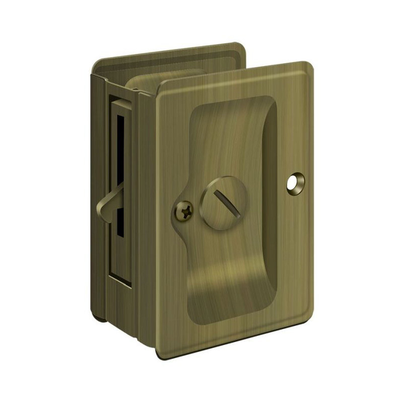 Pocket Door Hardware, Antique Brass