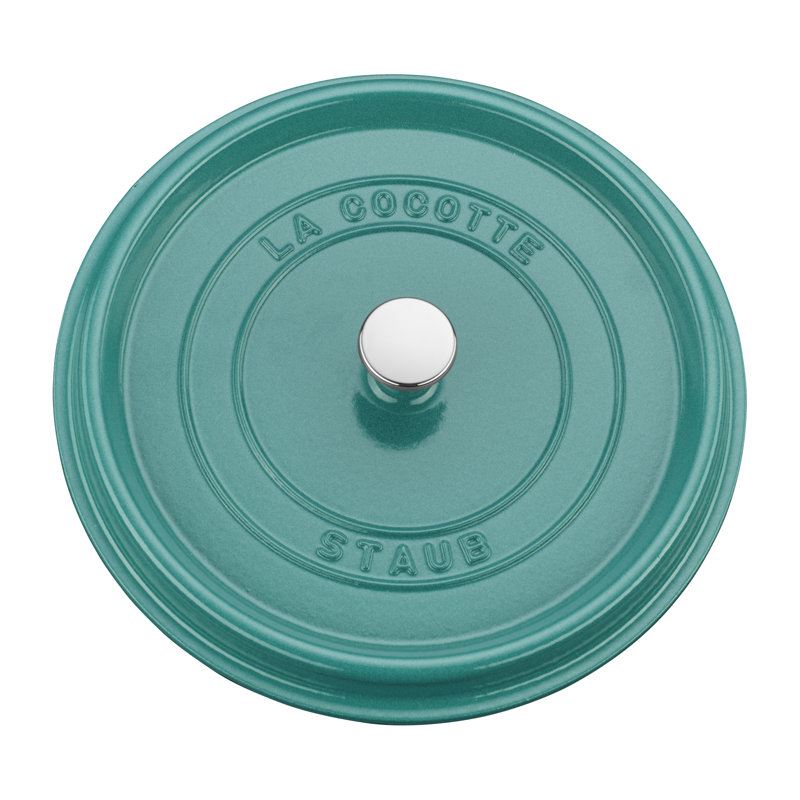 La Cocotte Cast Iron Round Cocotte, Turquoise, 5.5 quarts