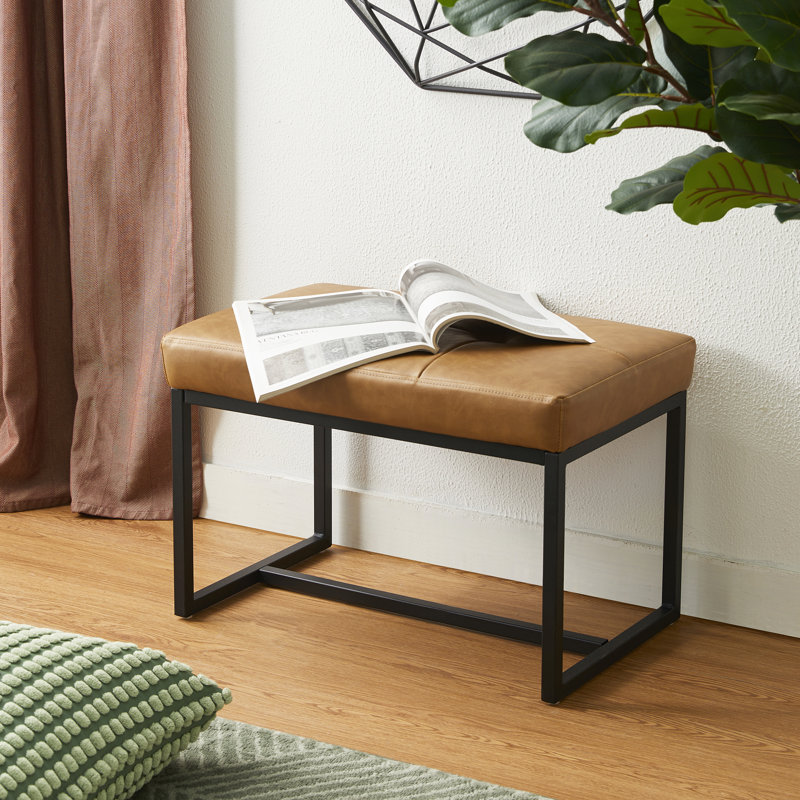 Buren Iron Accent Stool, Camel