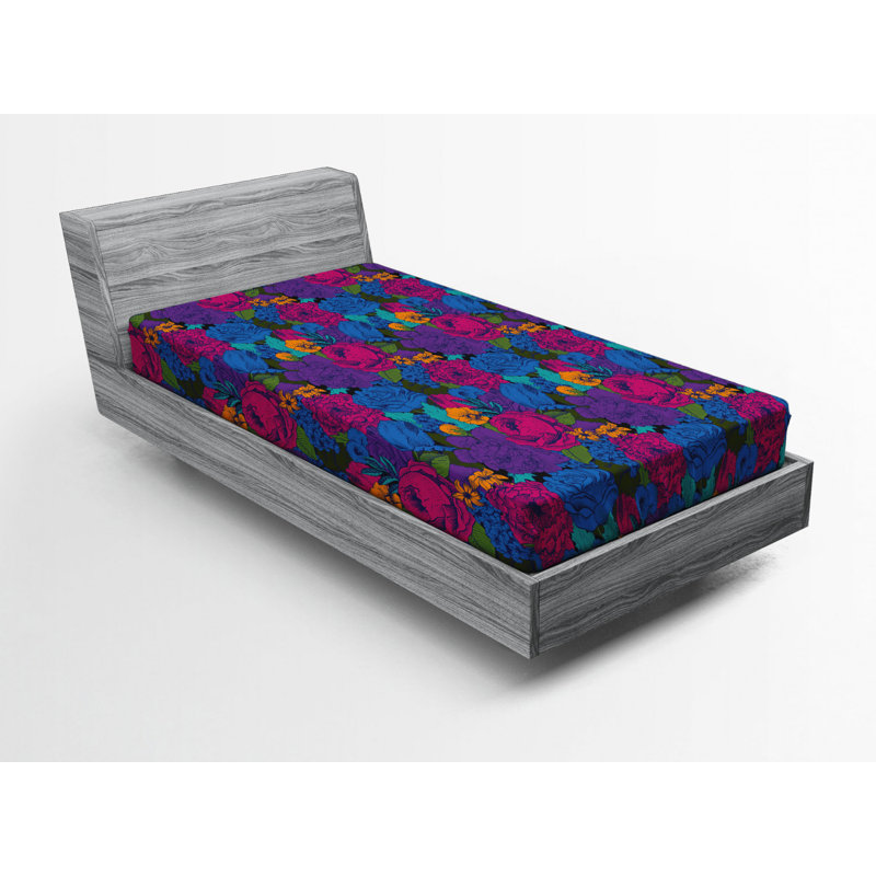 Microfiber Floral Fitted Sheet, Twin XL Fitted Sheet
