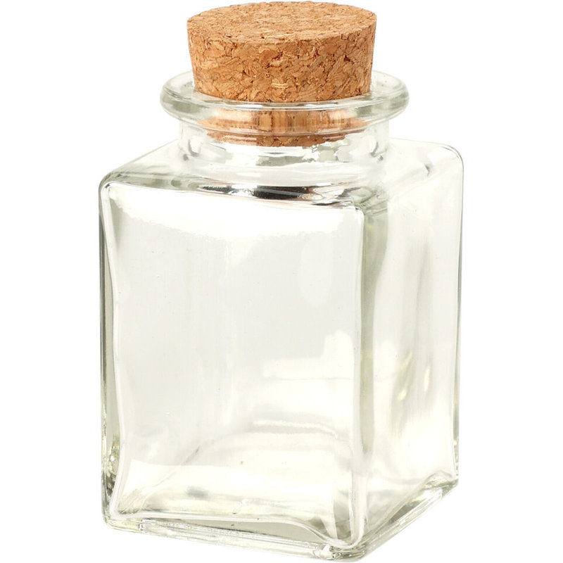 Glass Jar - Set of 6, 7cm H x 5cm W x 7cm D