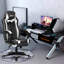 JR Knight Adjustable Reclining Ergonomic Faux Leather Swiveling PC & Racing Game Chair with Footrest-59205762