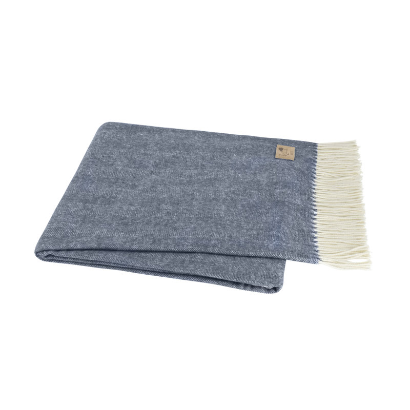 Italian Herringbone Throw, Midnight