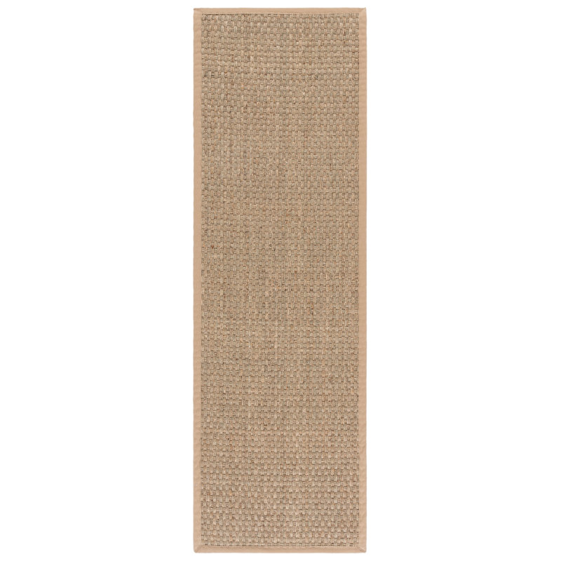 Tapis naturel / beige en lattes de bambou / beige, Tapis de couloir 2 pi 6 po x 22 pi
