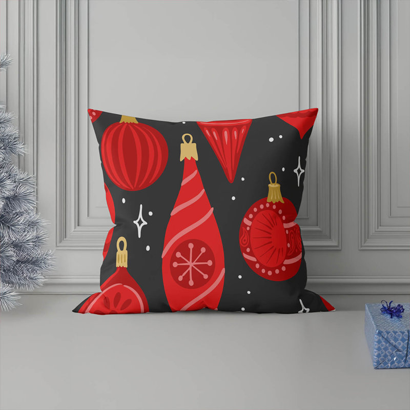Coussin décoratif d'intérieur Ornaments, Argent / gris anthracite, Carré 16 po