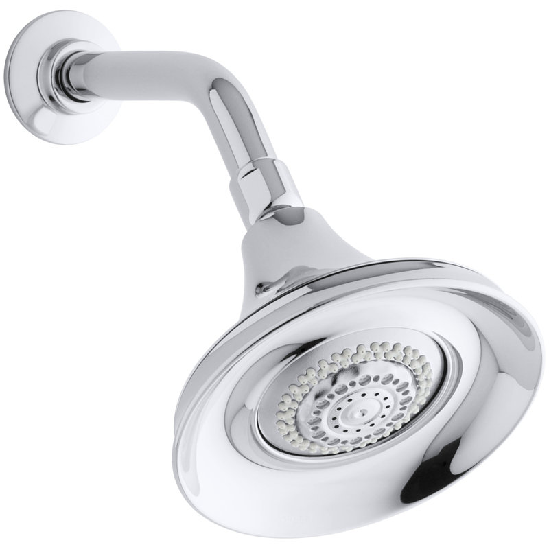 Pomme de douche à fixation murale forté 2,5 gpm multifunction, Chrome poli