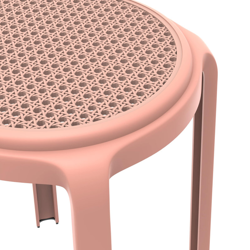 Tabouret rond en plastique empilable Alysoun, Rose