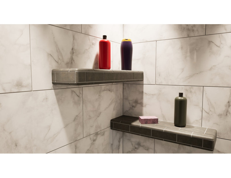 18in. × 6in. × 2in. The Original Shower Shelf, 2" H x 18" W x 6" D