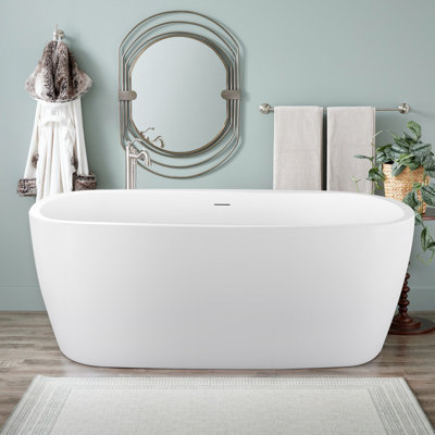 Hetherton 59.05 " L x 28.34 " W Freestanding and Mounting / Installation Required Soaking Acrylic Bathtub