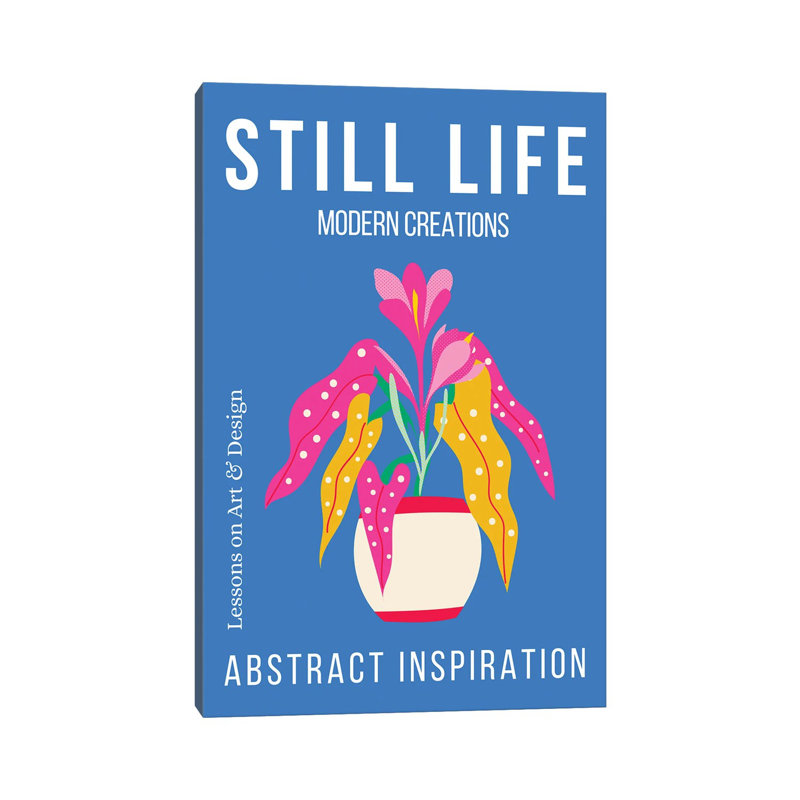 Still Life Abstract Plant On Blue Background by Design Harvest - Wrapped Canvas Print, 66.04 cm H x 45.72 cm W x 1.91 cm D